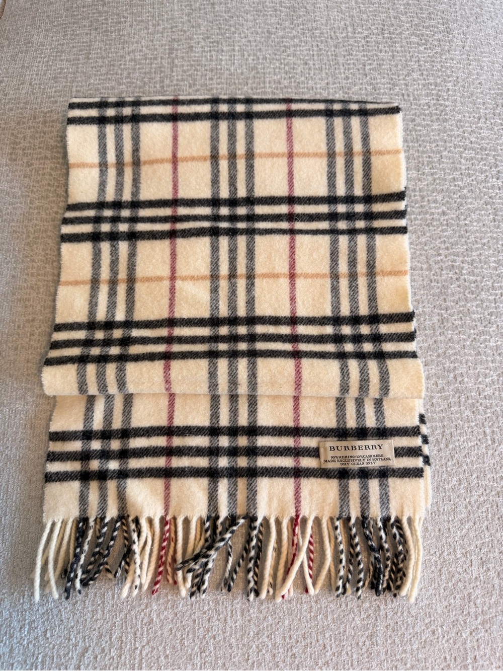 Burberry Authentic Vintage Check Wool Cashmere Scarf